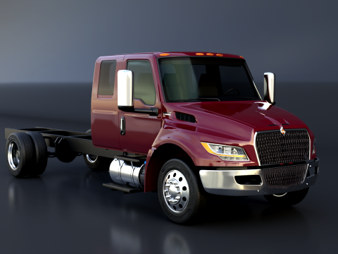 International MV Extended Cab 3D Model