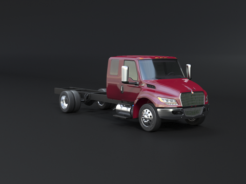International MV Extended Cab 3D Model