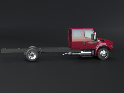 International MV Extended Cab 3D Model