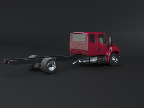 International MV Extended Cab 3D Model