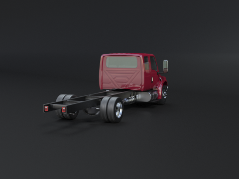International MV Extended Cab 3D Model