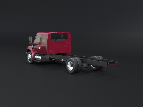 International MV Extended Cab 3D Model