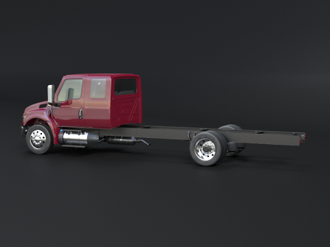 International MV Extended Cab 3D Model