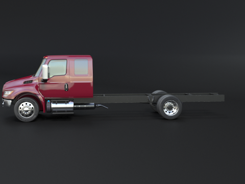 International MV Extended Cab 3D Model