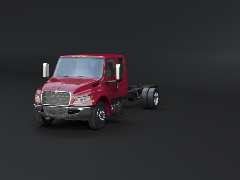 International MV Extended Cab 3D Model