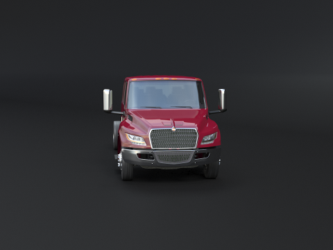 International MV Extended Cab 3D Model
