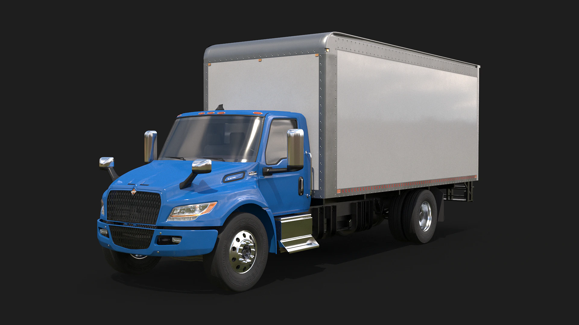 Truk Listrik Kotak eMV Internasional Model 3D .c4d .max .obj .3ds .fbx .stl .blend 