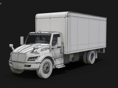 Truk Listrik Kotak eMV Internasional Model 3D