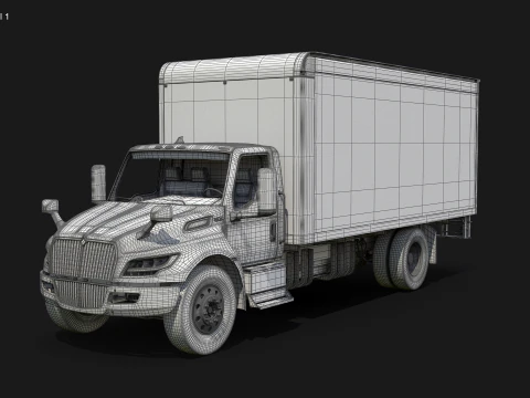 Truk Listrik Kotak eMV Internasional Model 3D