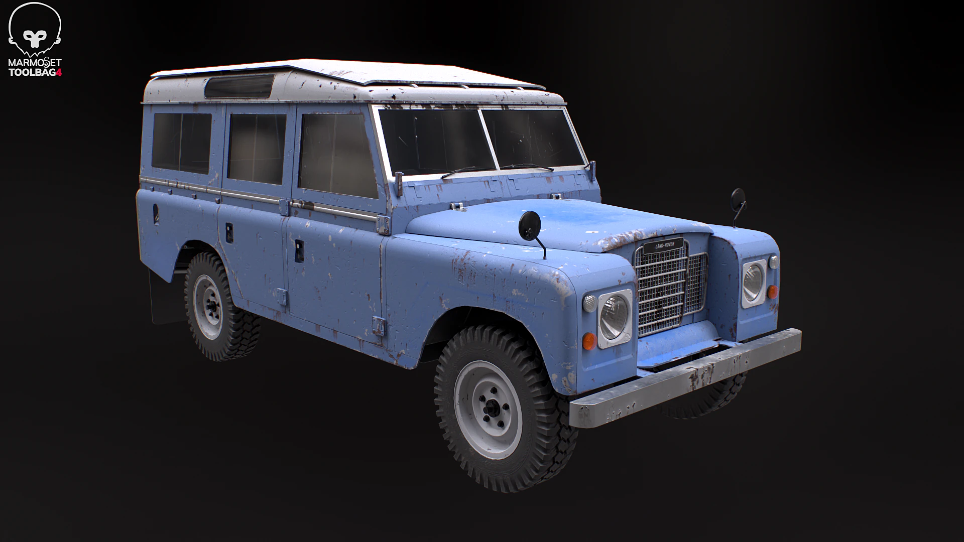 Land Rover Series III Rusted 3D Model .c4d .max .obj .3ds .fbx .stl .blend 