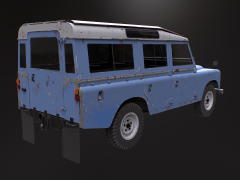 Land Rover Serie III arrugginita Modello 3D