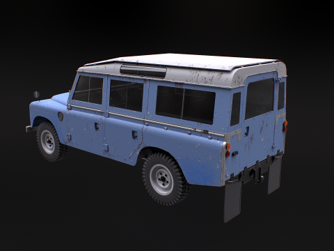 Land Rover Serie III arrugginita Modello 3D