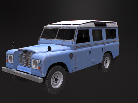Land Rover Serie III arrugginita Modello 3D