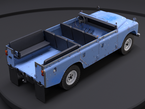 Land Rover Serie III arrugginita Modello 3D