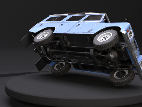 Land Rover Serie III arrugginita Modello 3D