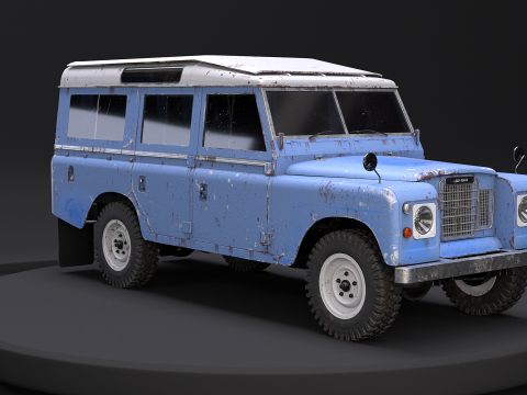 Land Rover Serie III arrugginita Modello 3D