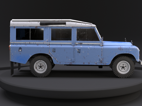 Land Rover Serie III arrugginita Modello 3D