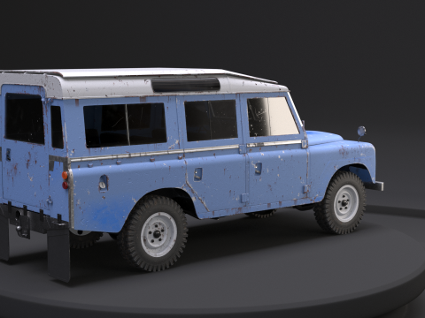 Land Rover Serie III arrugginita Modello 3D