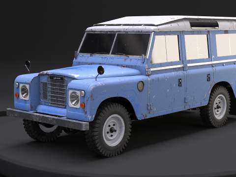 Land Rover Serie III arrugginita Modello 3D