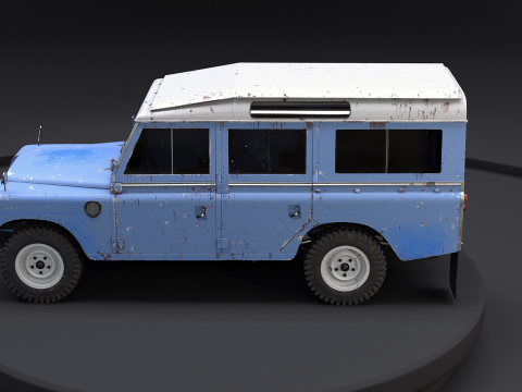 Land Rover Serie III arrugginita Modello 3D
