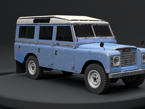 Land Rover Serie III arrugginita Modello 3D