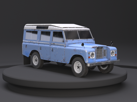 Land Rover Serie III arrugginita Modello 3D