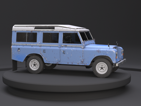 Land Rover Serie III arrugginita Modello 3D