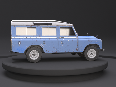 Land Rover Serie III arrugginita Modello 3D