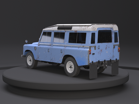 Land Rover Serie III arrugginita Modello 3D