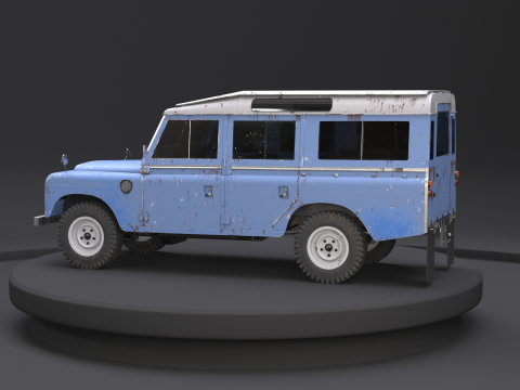 Land Rover Serie III arrugginita Modello 3D