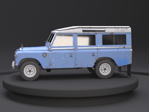 Land Rover Serie III arrugginita Modello 3D