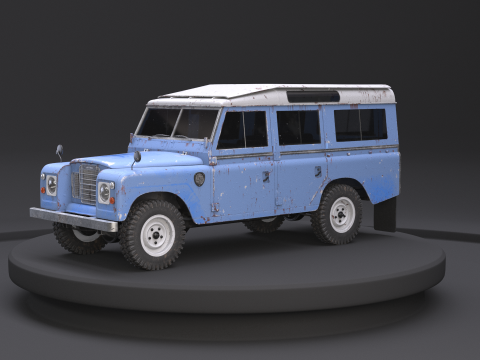 Land Rover Serie III arrugginita Modello 3D