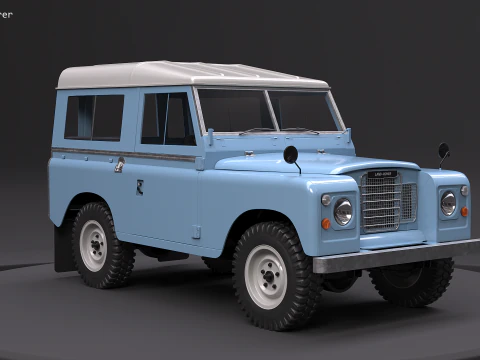 Jarak Roda Pendek Land Rover Seri III Model 3D