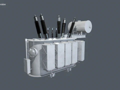 Large Electrical Transformer 3D Model