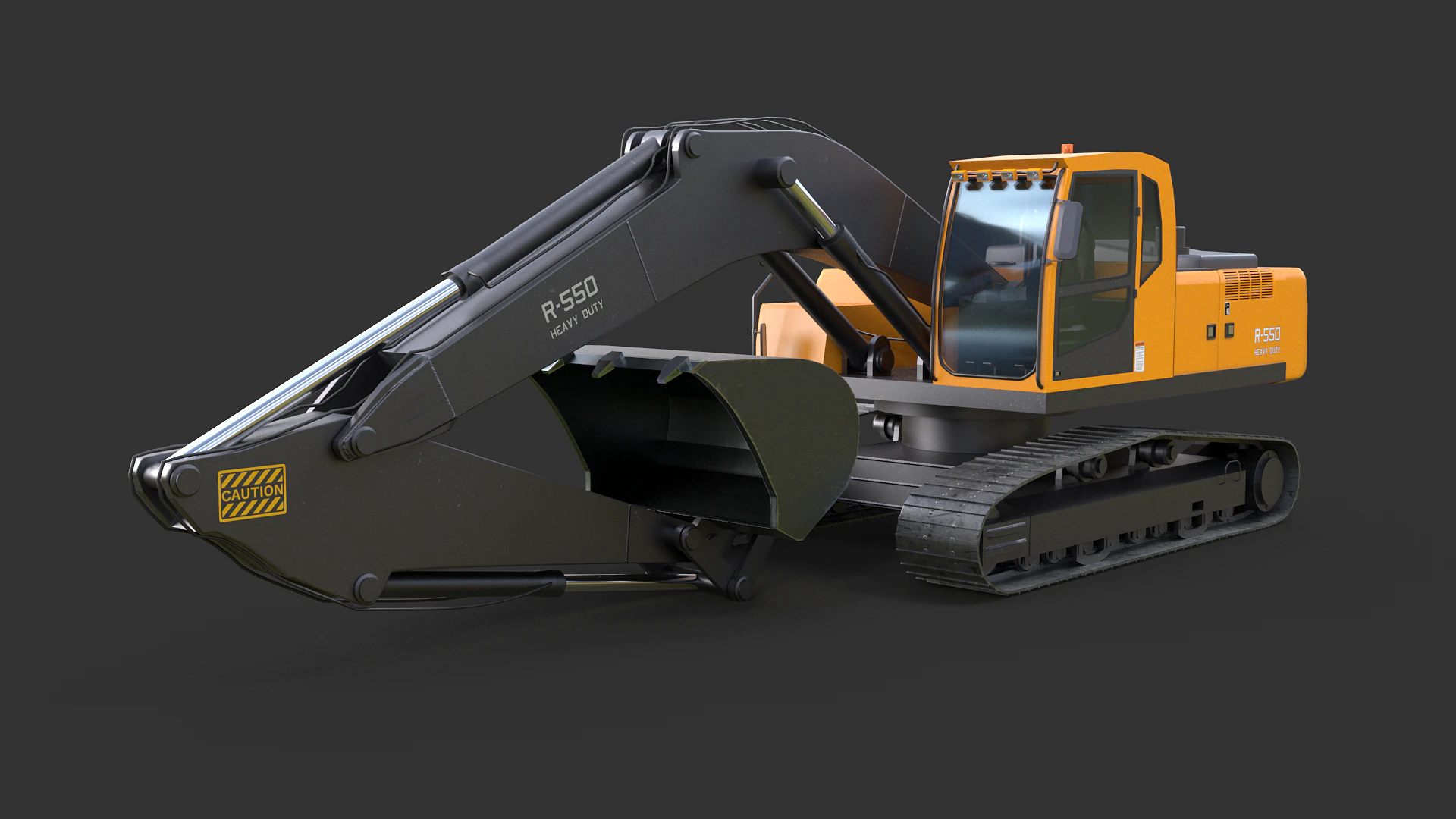 Modern Generic Heavy Duty Excavator 3D Model .c4d .max .obj .3ds .fbx .stl .blend 
