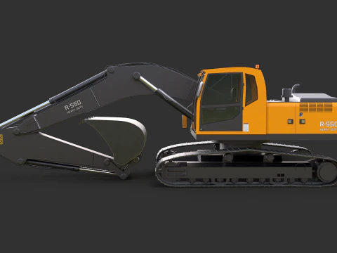 Modern Generic Heavy Duty Excavator 3D Model