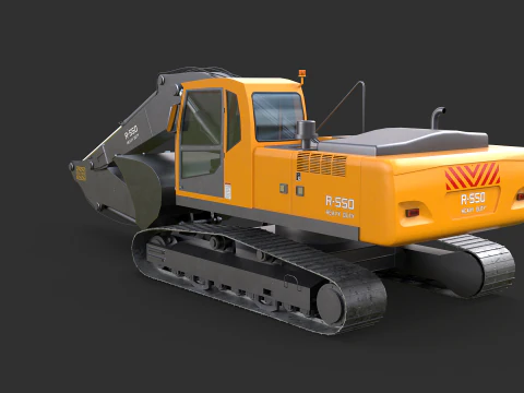 Modern Generic Heavy Duty Excavator 3D Model