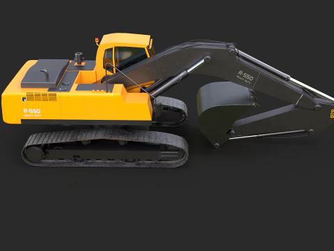 Modern Generic Heavy Duty Excavator 3D Model