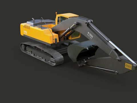 Modern Generic Heavy Duty Excavator 3D Model