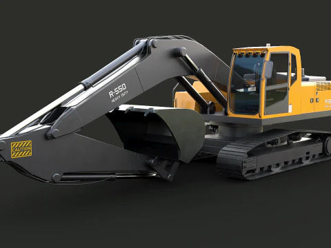Modern Generic Heavy Duty Excavator 3D Model