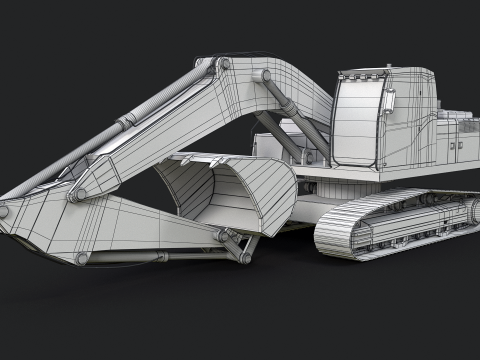 Moderno escavatore generico per carichi pesanti Modello 3D