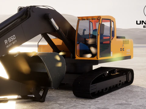 Modern Generic Heavy Duty Excavator 3D Model