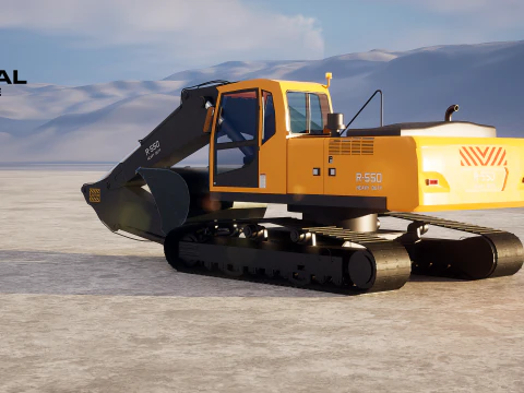 Modern Generic Heavy Duty Excavator 3D Model