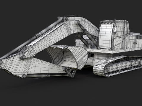 Moderno escavatore generico per carichi pesanti Modello 3D