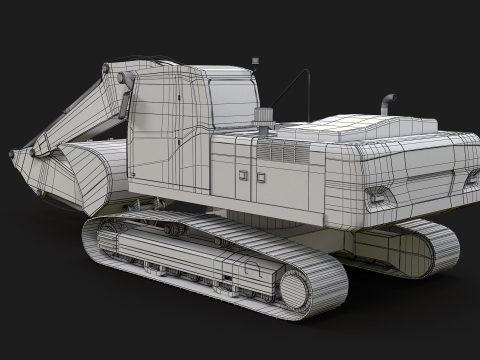 Moderno escavatore generico per carichi pesanti Modello 3D