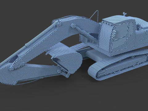 Modern Generic Heavy Duty Excavator 3D Model