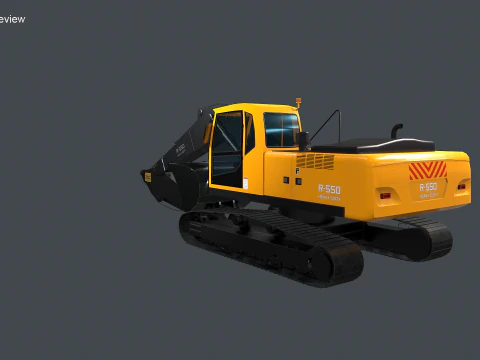 Modern Generic Heavy Duty Excavator 3D Model