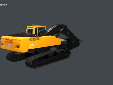 Modern Generic Heavy Duty Excavator 3D Model