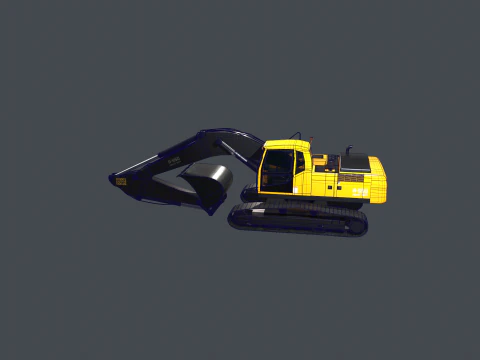 Modern Generic Heavy Duty Excavator 3D Model