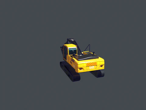 Modern Generic Heavy Duty Excavator 3D Model